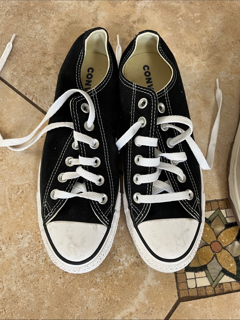 Converse Black and White Low-Top Canvas Sneakers